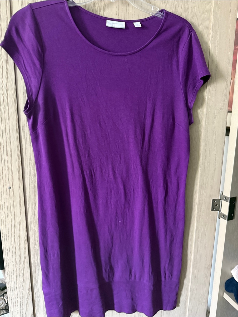 New York & Company Violet Scoop Neck Short Sleeve Tee Dress